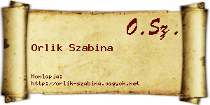 Orlik Szabina névjegykártya